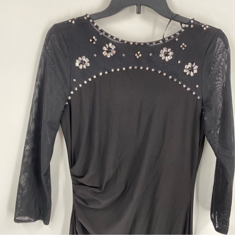 Jessica Howard Women’s High Neck Beaded Black Maxi Gown Size 8 - Picture 4 of 6